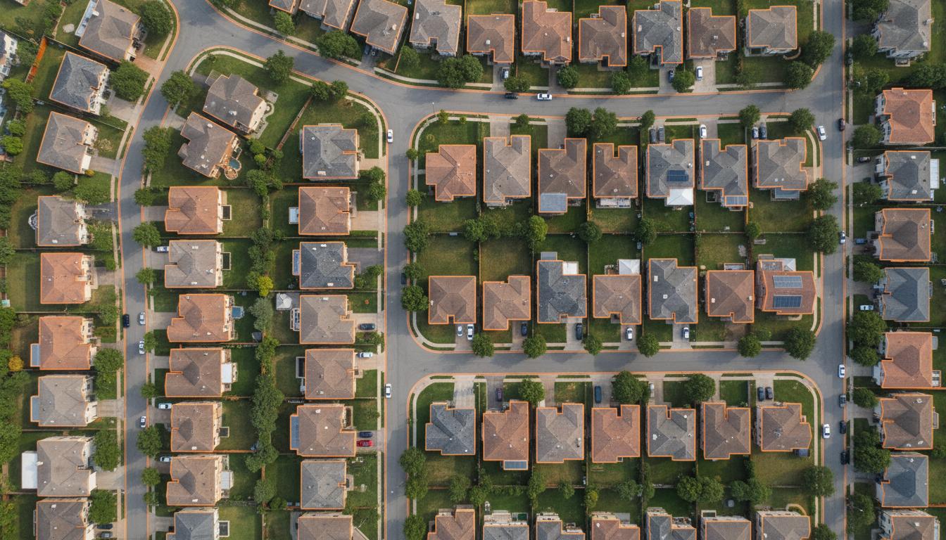 Aerial view of Treasure Valley neighborhoods